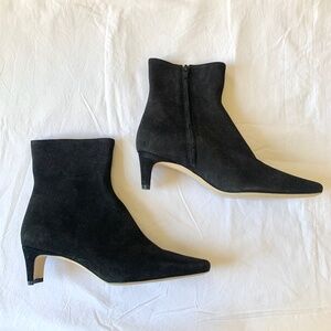 Staud Wally Suede Leather Ankle Boots Black 39.5